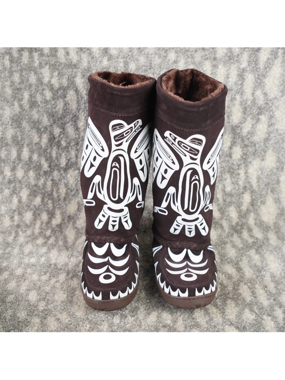Manitobah Mukluks Corinne Hunt Tamara Suede Mukluks Size L8/M6 Brown NWOT $350 - Picture 4 of 15